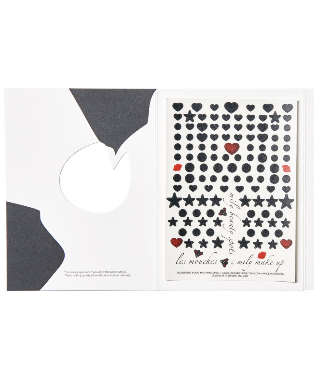 N°33 </br>Les Mouches - Press on beauty spots</br> black, red